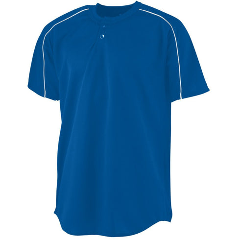 Augusta Sportswear Youth Wicking Two-Button Baseball Jersey (586-C), Color 'Royal/White'